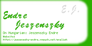 endre jeszenszky business card